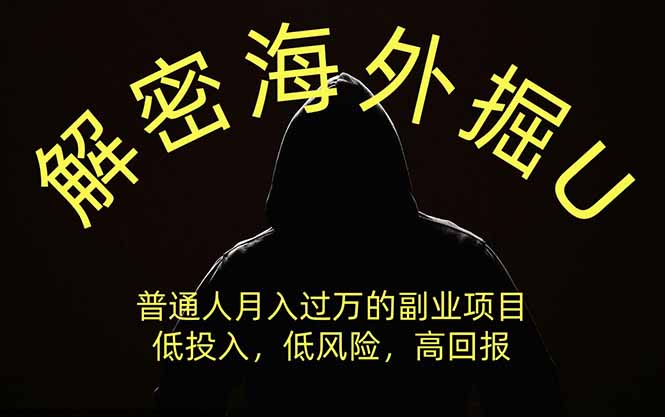 解密海外掘U，普通人月入过万的副业项目，低投入、低风险高回报，没有之一-优优云网创