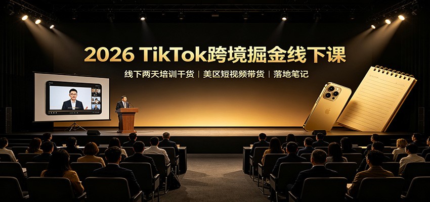 2026 TikTok跨境掘金线下课:线下两天培训干货,美区短视频带货落地笔记-优优云网创
