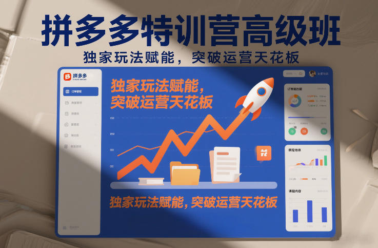 拼多多特训营高阶班，独家玩法赋能，突破运营天花板(更新260819)-优优云网创