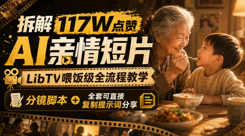 拆解117W点赞AI亲情短片，LibTV喂饭级全流程教学，分镜脚本+全套可直接复制提示词分享-优优云网创
