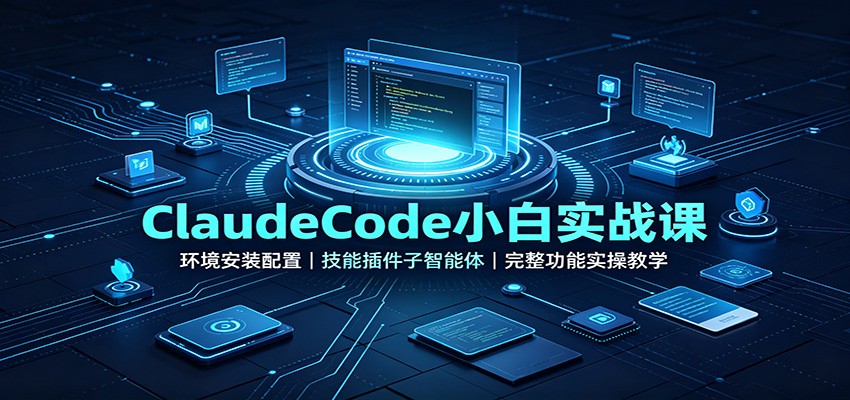 ClaudeCode小白实战课：环境安装配置，技能插件子智能体，完整功能实操教学-优优云网创