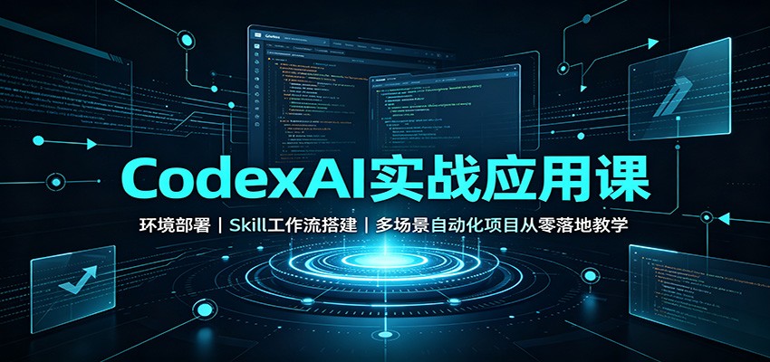 CodexAI实战应用课:环境部署Skill工作流搭建,多场景自动化项目从零落地教学-优优云网创