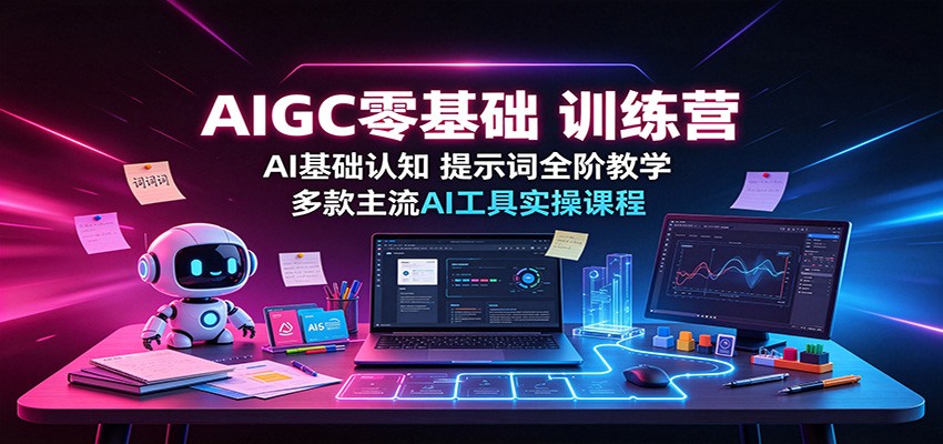 AIGC零基础训练营:AI基础认知,提示词全阶教学,多款主流AI工具实操课程-优优云网创