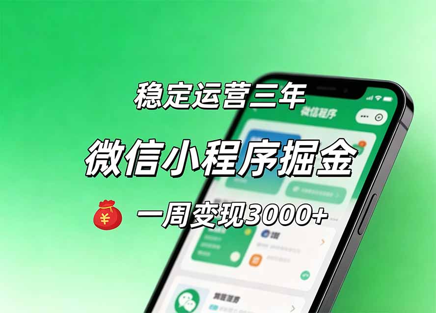 月收益稳定1W+的微信小程序,前期积累客户,后期躺平养老,小白轻松上手-优优云网创
