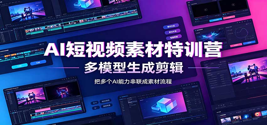 AI短视频素材特训营:Codex本地部署实操,多模型生成剪辑,爆量素材挖掘教学-优优云网创