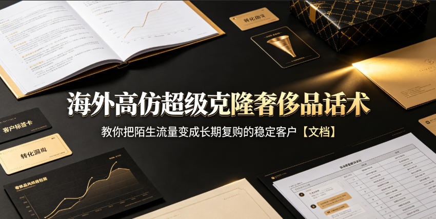 海外高仿超级克隆奢侈品话术,教你把陌生流量变成长期复购的稳定客户【文档】-优优云网创