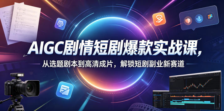 AIGC剧情短剧爆款实战课,从选题剧本到高清成片,解锁短剧副业新赛道(更新0906)-优优云网创
