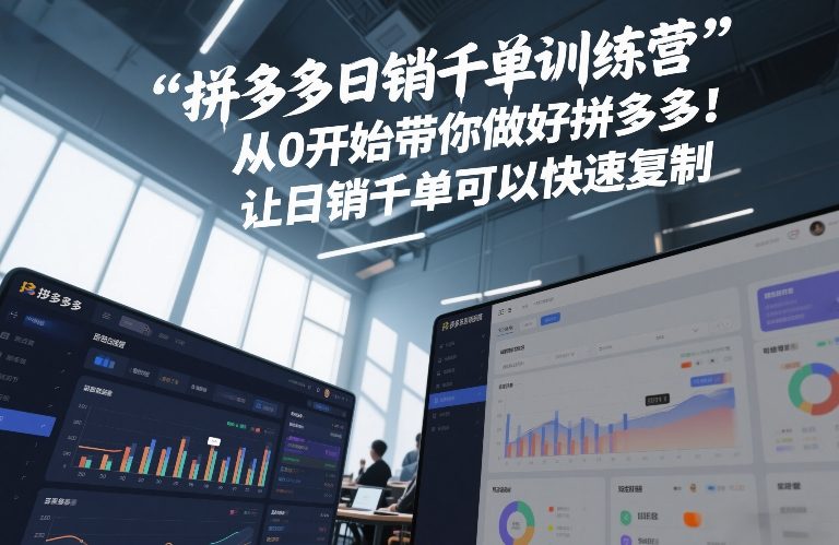 拼多多日销千单训练营，从0开始带你做好拼多多，让日销千单可以快速复制(更新26年9月)-优优云网创