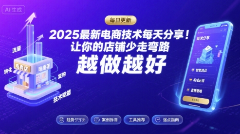 2025-2026最新电商技术每天分享，让你的店铺少走弯路，越做越好(更新26年09月)-优优云网创